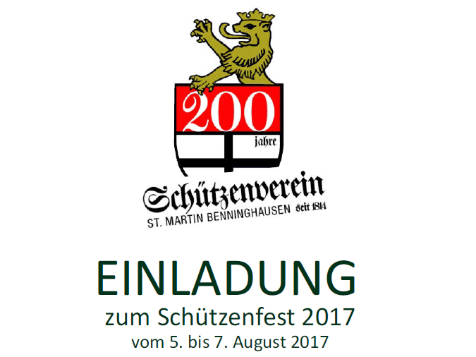 Grußwort des Oberst zum Schützenfest 2017